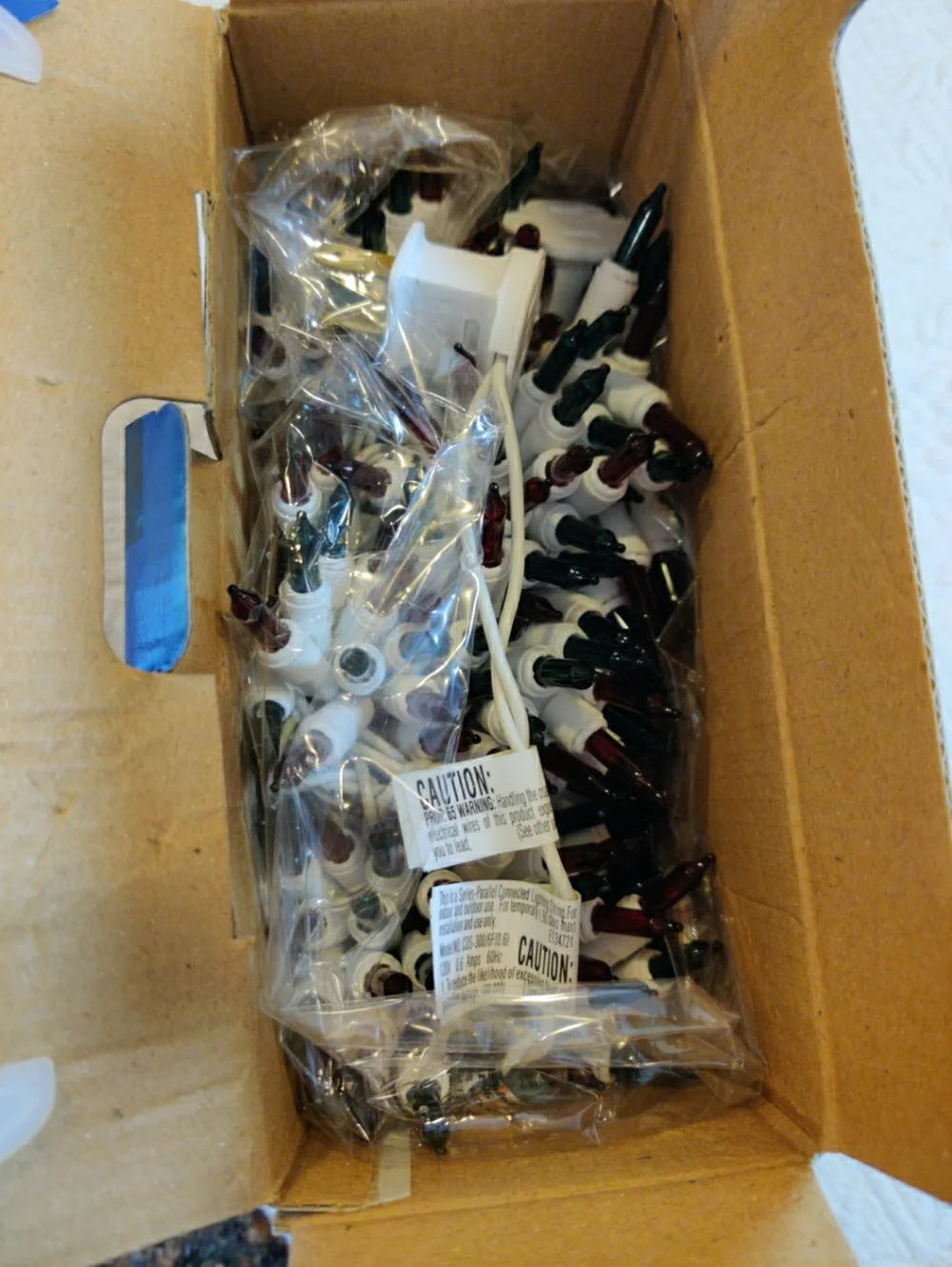 300 Count Red And Green Twin-Cicle Christmas Lights White Wire New
